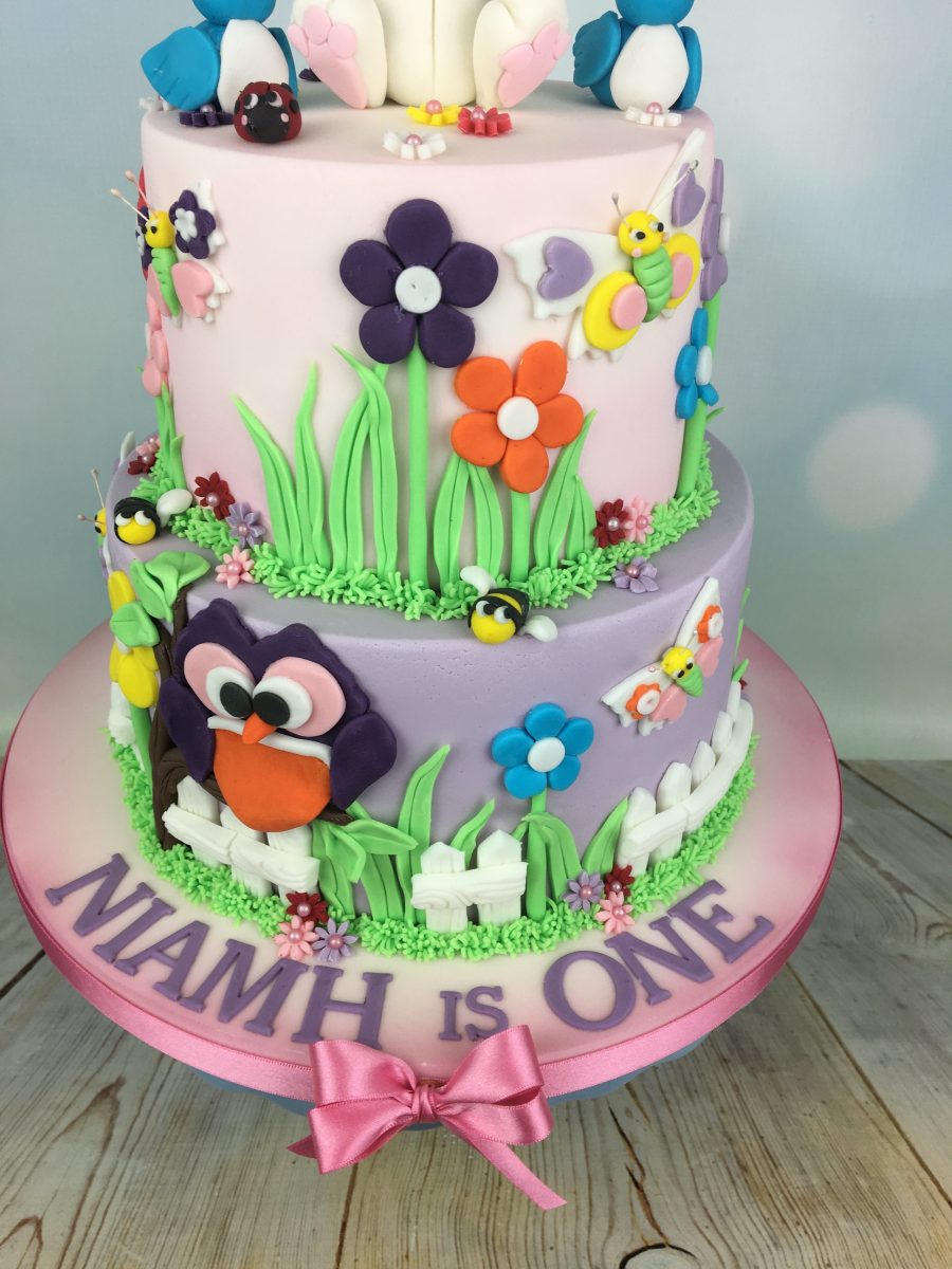 1st Birthday Cake With Bunny Topper - Mel's Amazing Cakes