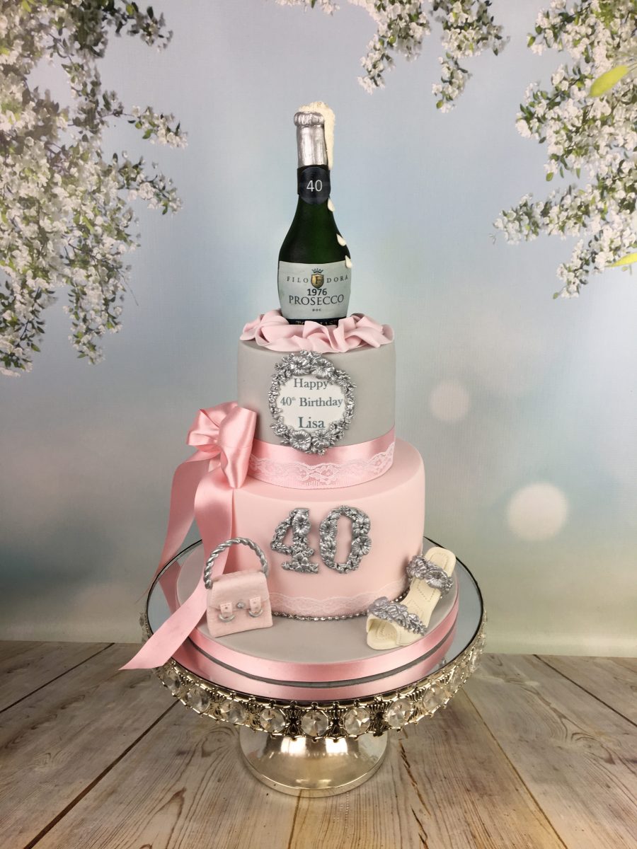 Pink and silver cake