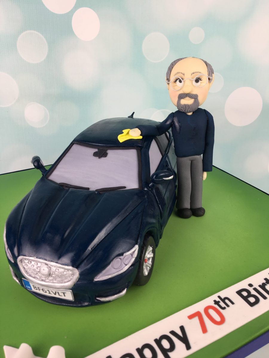 Jaguar Car 70th Birthday cake - Mel's Amazing Cakes
