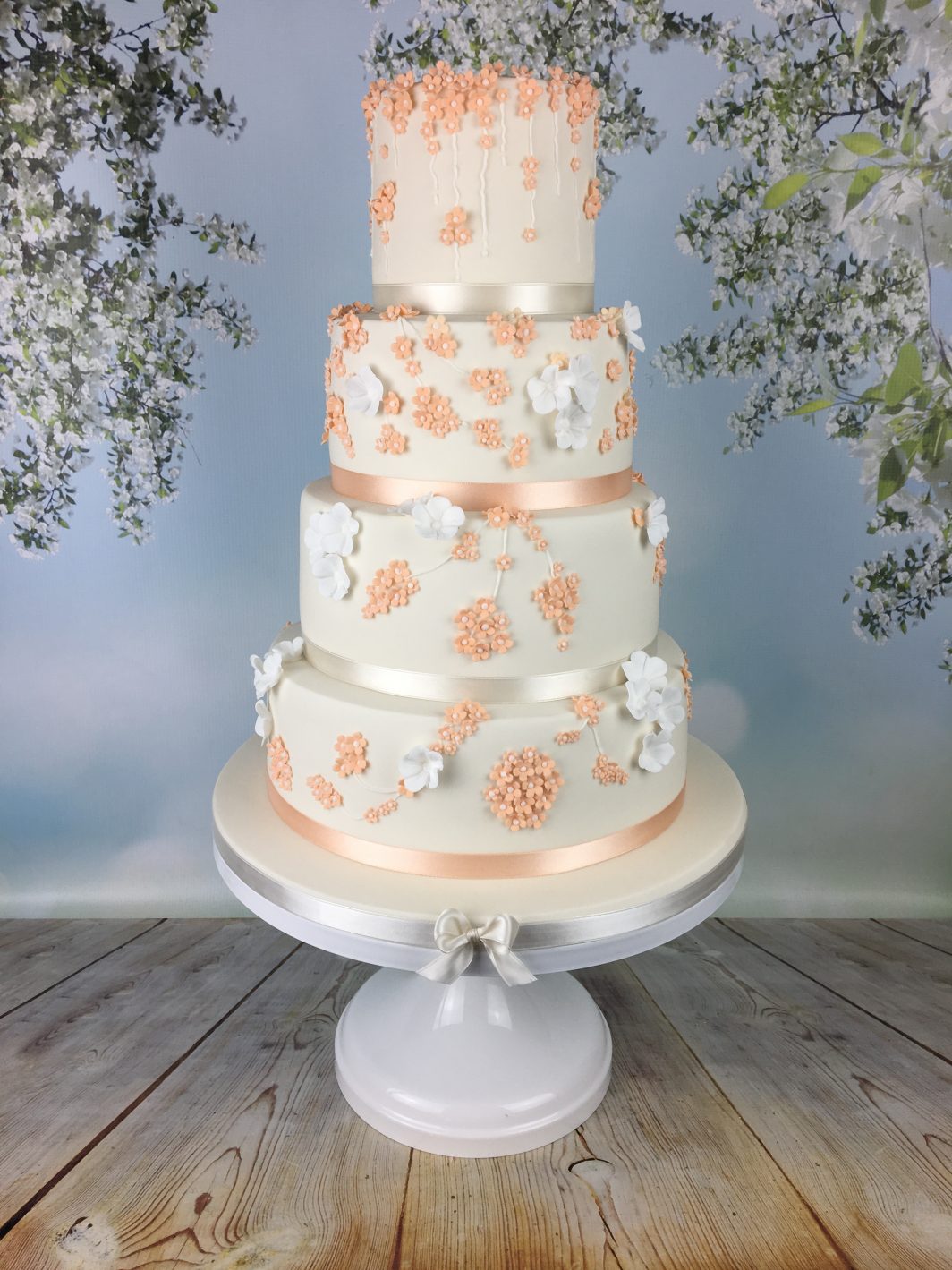 sugar flowers wedding cake