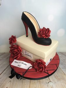 Louboutin Cake with Sugar Roses