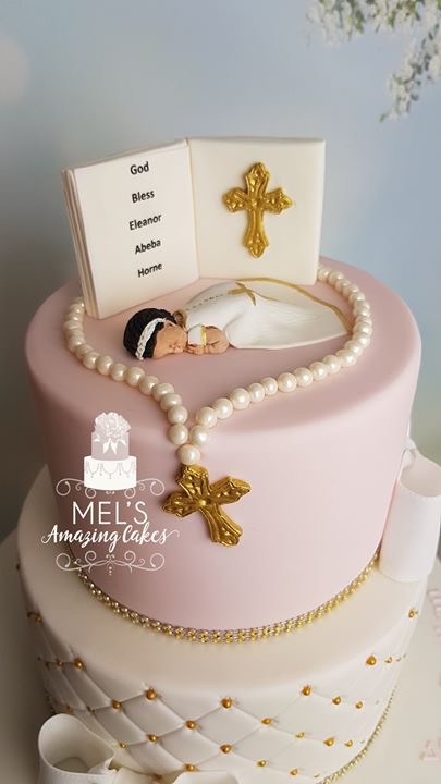 Quilting Effect Christening Cake