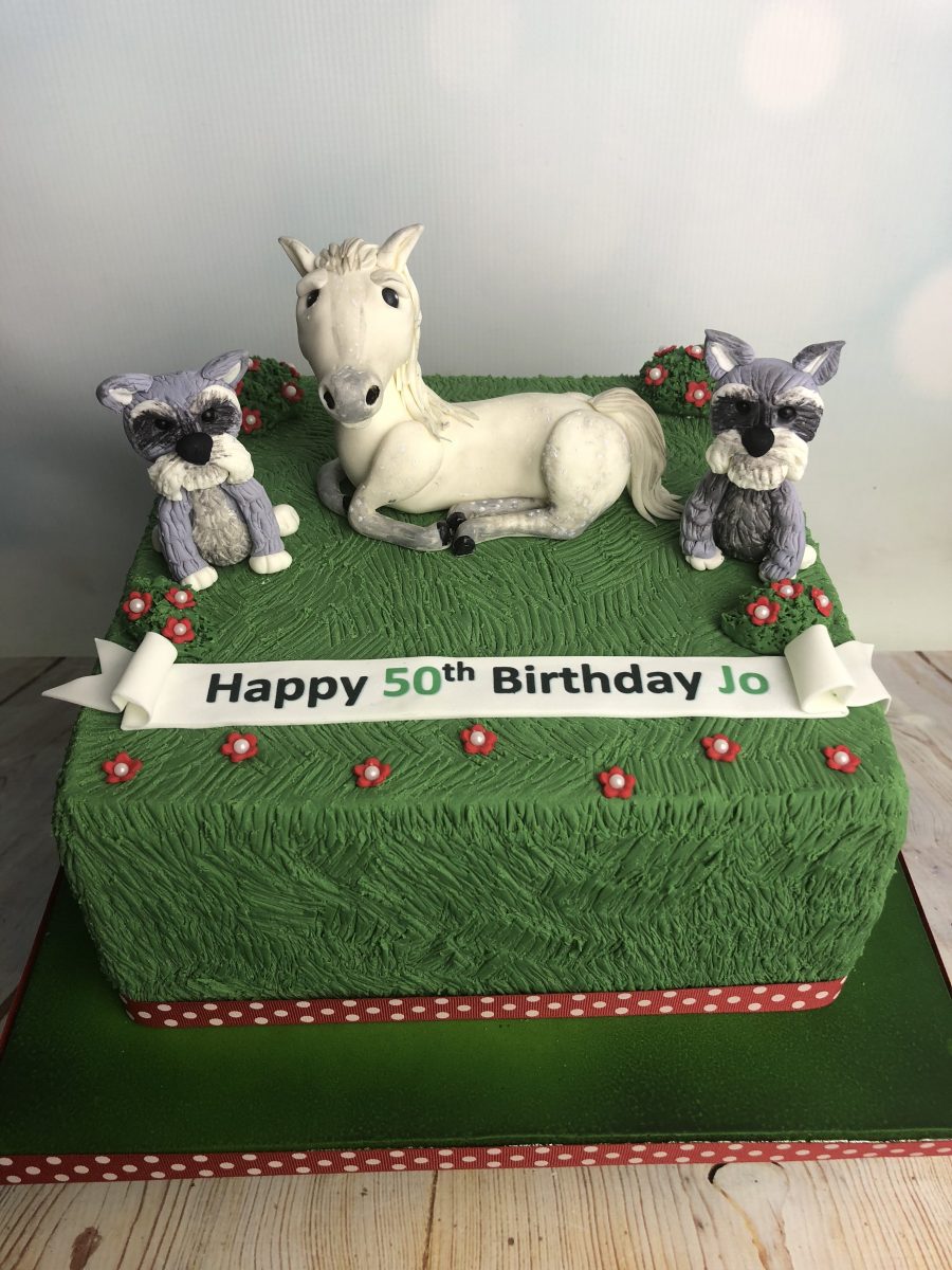 Horse and Two Dogs Birthday Cake - Mel's Amazing Cakes