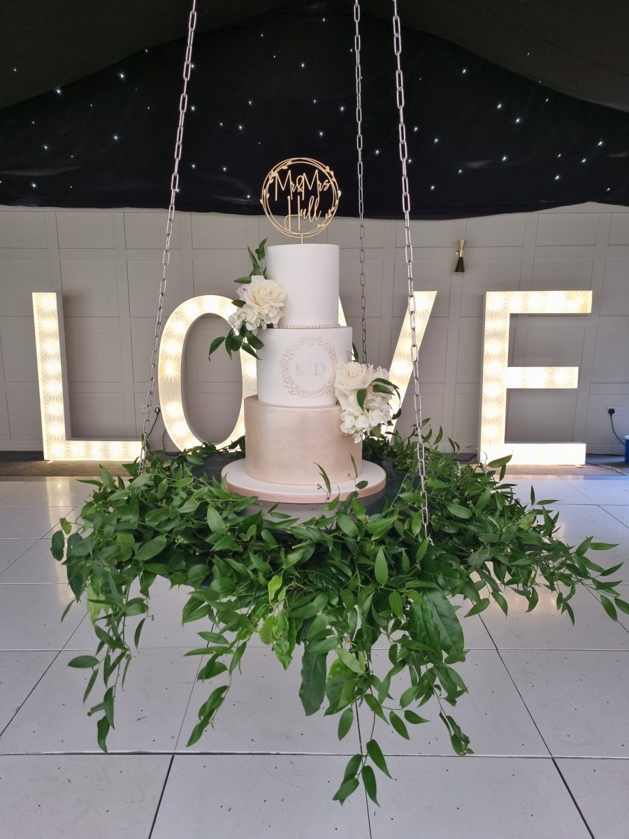 Monogram wedding cake